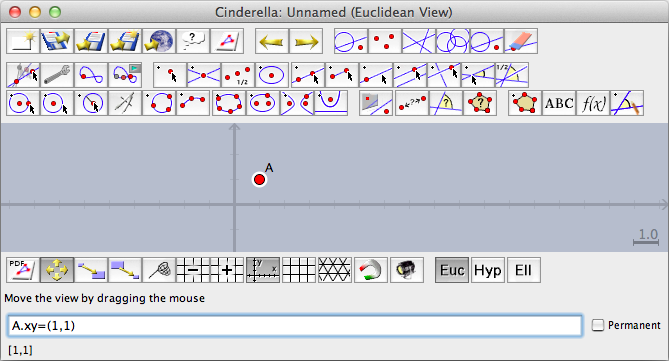 Using the command line to move a point